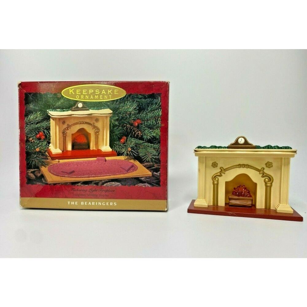 1993‎ Hallmark Flickering Fire Light Fireplace Ornament Piece Missing U120